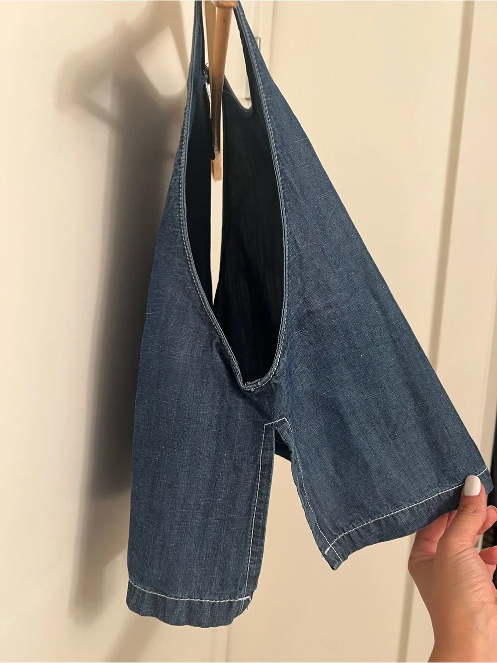 Zara Lyocell‑Linen Denim Top – Size Large - Picture 5 of 8